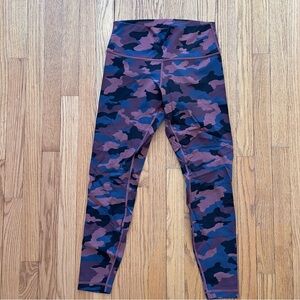 Lululemon Wunder Under High Rise Camo Leggings Maroon W5BTES Size 10